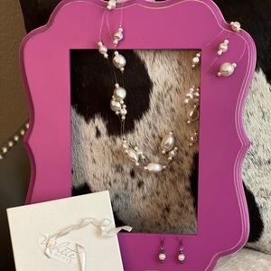 White House - bead choker necklace and earrings